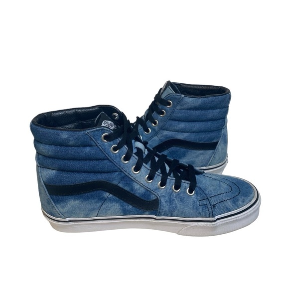 Vans Shoes Skateboarding Sk8 Hi Denim Acid Wash Patches Mens 8.5 Womens 10 Blue - Picture 6 of 13